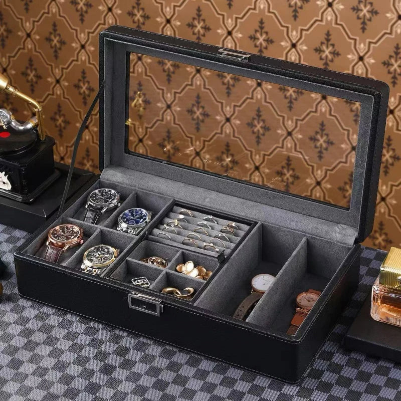 Boîte à montres de luxe verrouillable 12 places