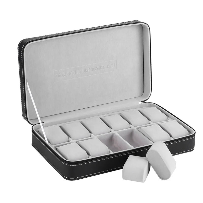 Étui de voyage organisateur noir pour montres