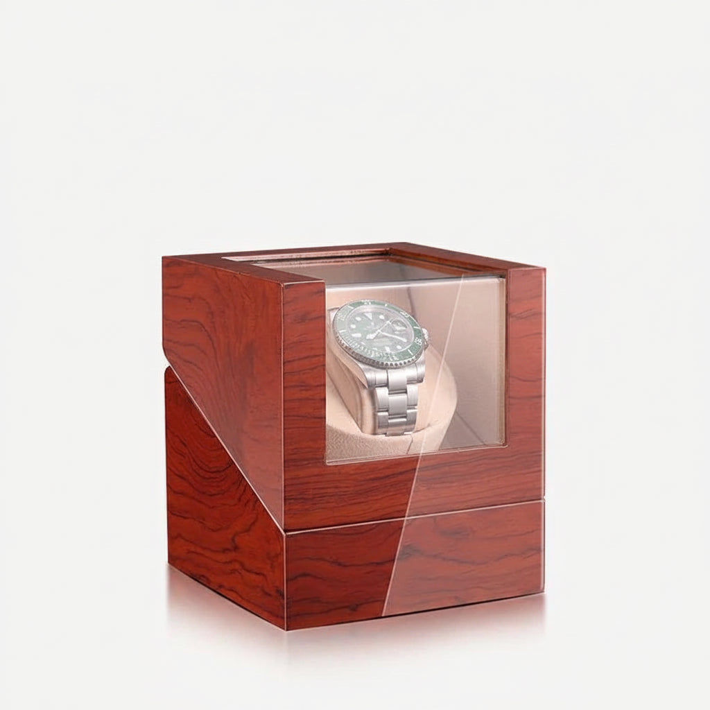 Remontoir de montre unique en bois avec vitrine