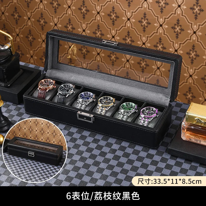 Boîte à montres de luxe verrouillable 12 places