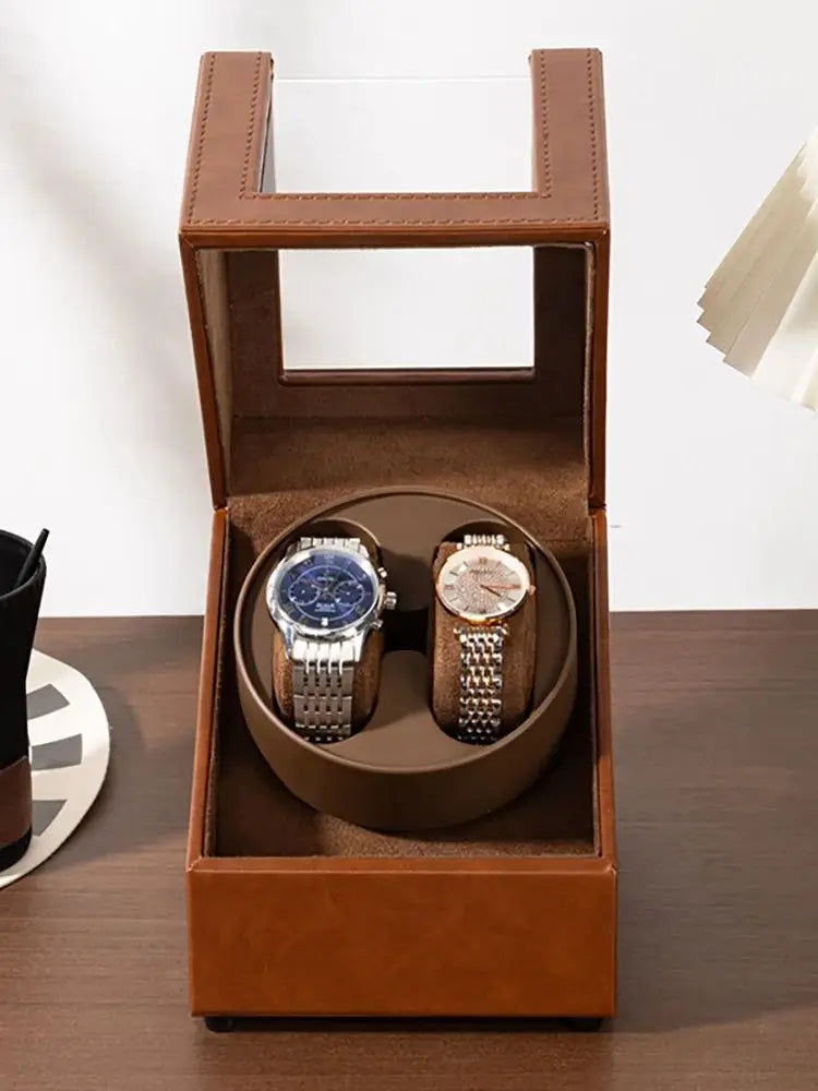 Remontoir de montre en simili cuir, 2 montres