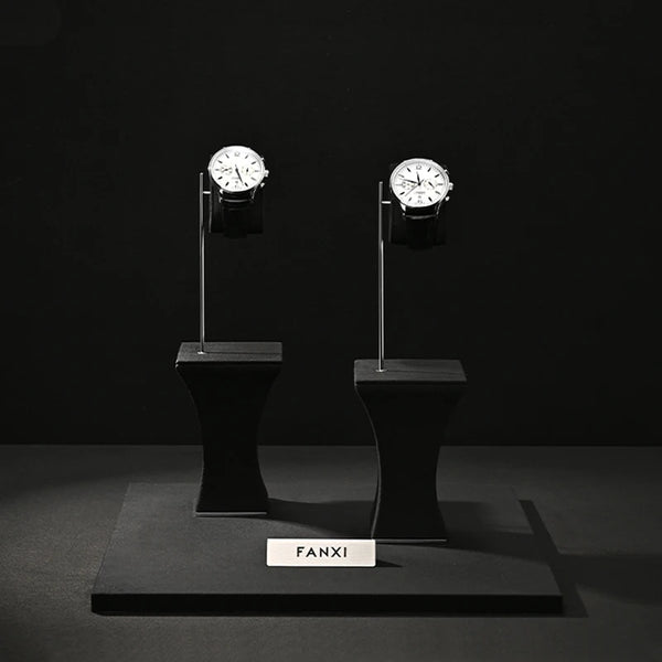 Porte-montre design en métal et cuir