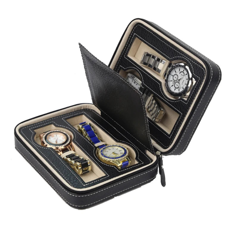 Étui de voyage organisateur noir pour montres