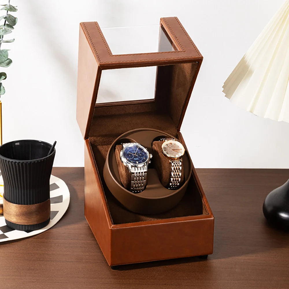 Remontoir de montre en simili cuir, 2 montres