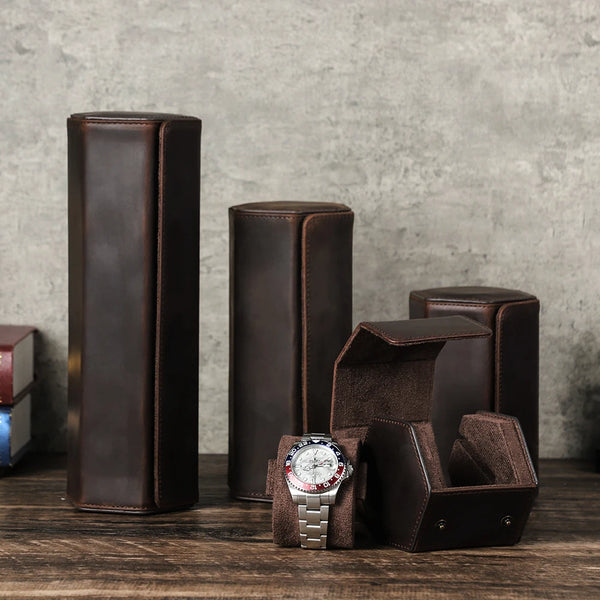 Étui de voyage en cuir véritable, 1 à 3 montres