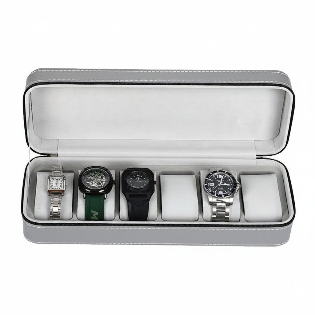 Étui de voyage organisateur zippé pour montres et bracelets