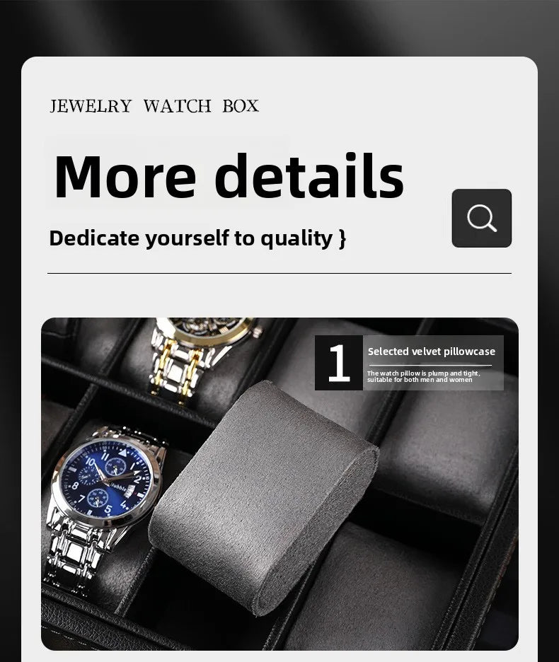 Boîte à montres de luxe verrouillable 12 places