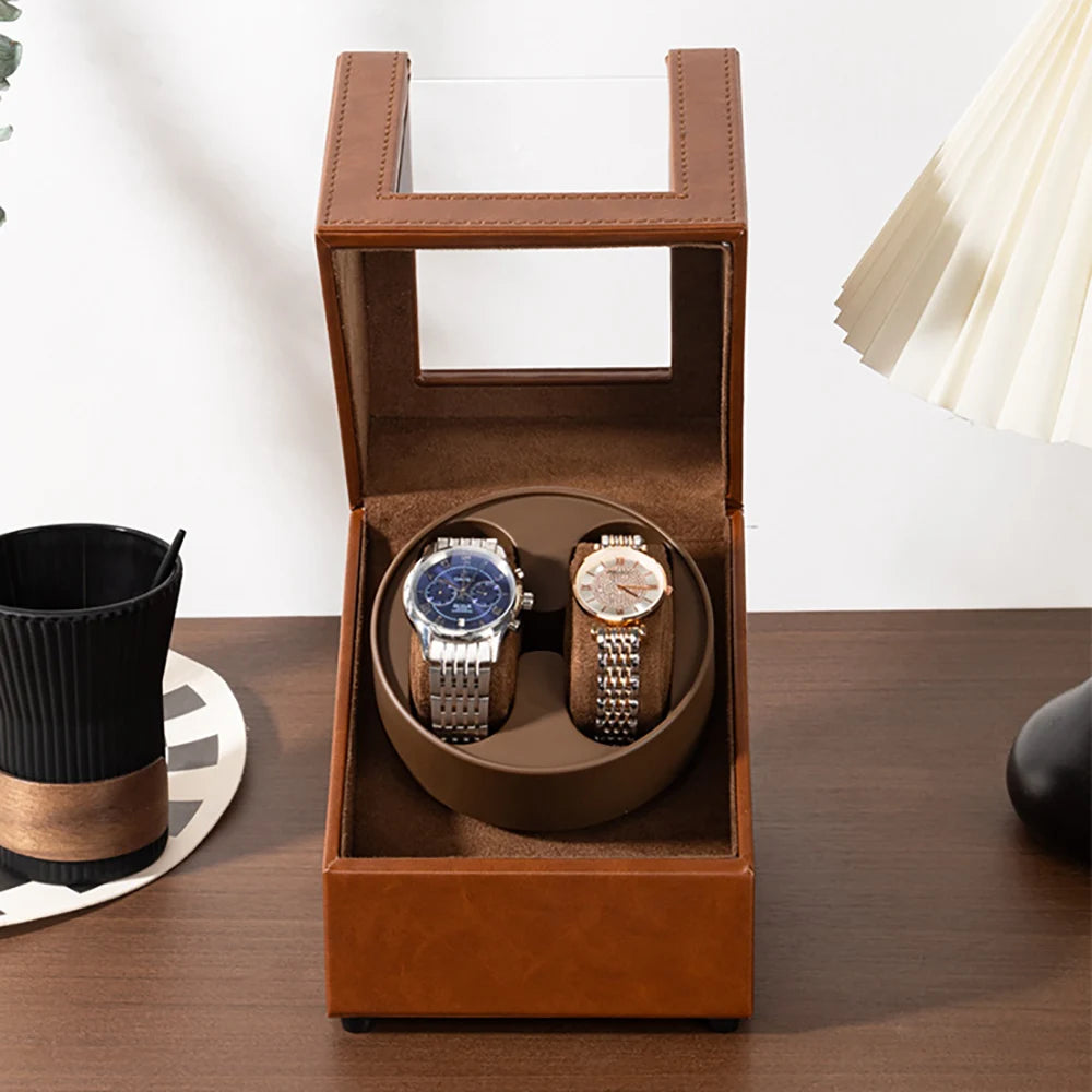 Remontoir de montre en simili cuir, 2 montres