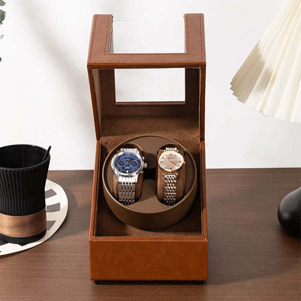 Remontoir de montre en simili cuir, 2 montres