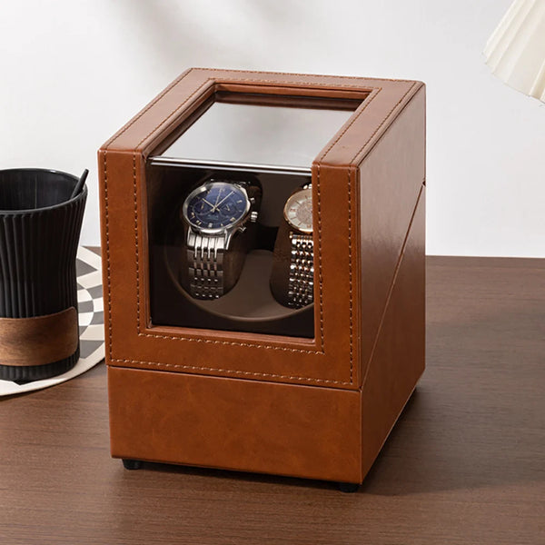 Remontoir de montre en simili cuir, 2 montres