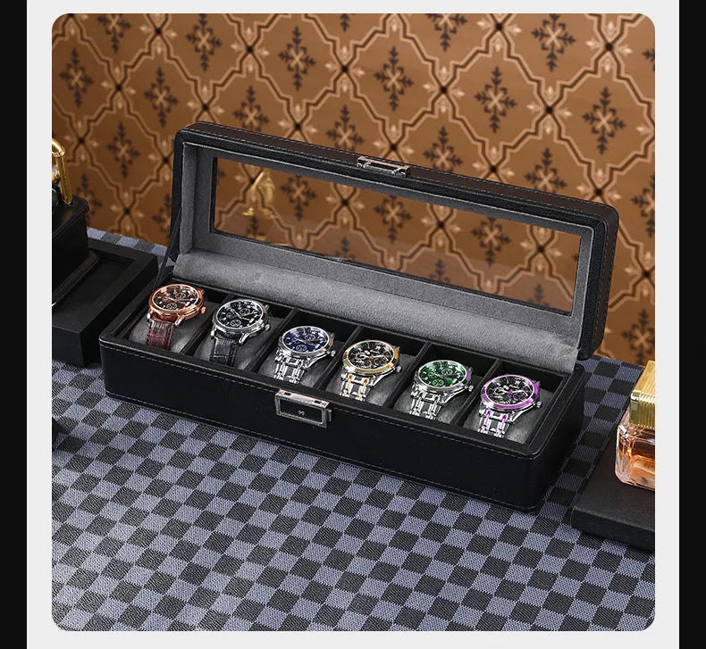 Boîte à montres de luxe verrouillable à étages